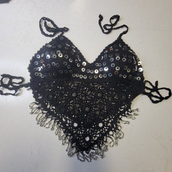 Crop Top Sequin Top, Halter Top Tank Top - NEW - Picture 12 of 12